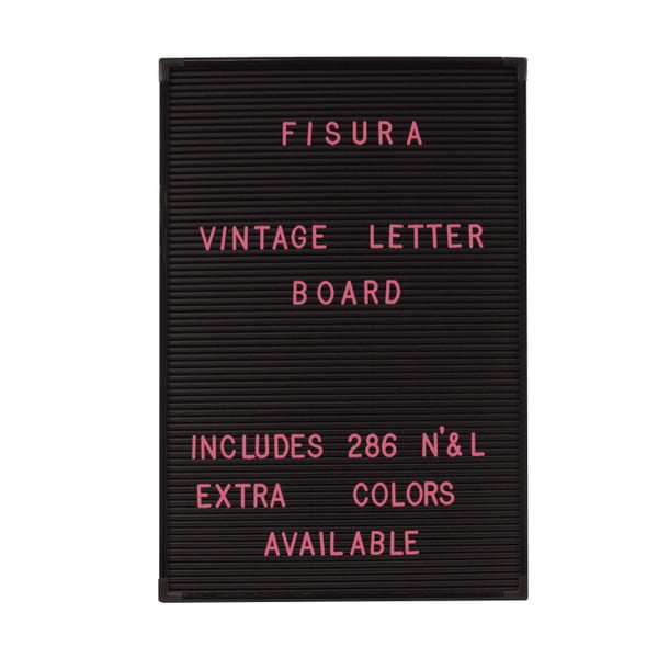 Zestaw 286 różowych literek do tablicy Fisura Vintage