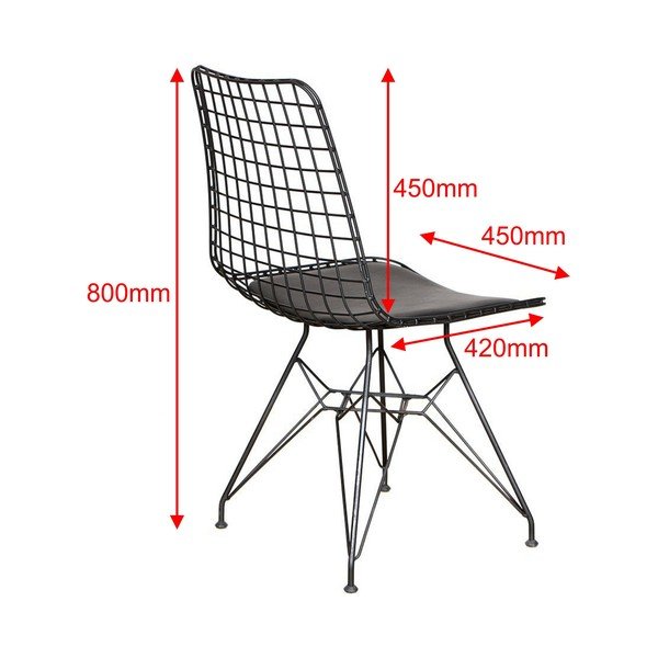 Czarne metalowe krzesła zestaw 2 szt. Kafes – Kalune Design-image-2