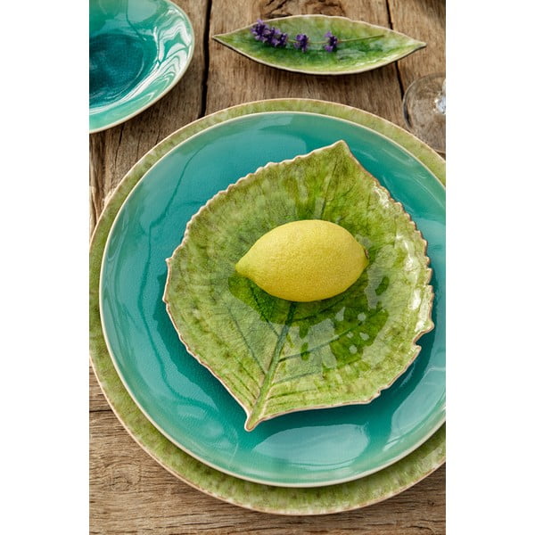 Zielony kamionkowy talerz Costa Nova Riviera, 15x17 cm-image-1