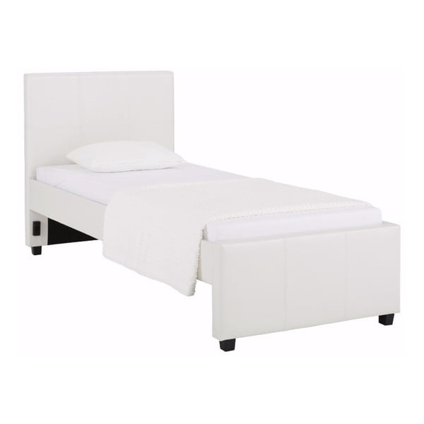 Białe łóżko jednoosobowe Støraa Margit, 90x200 cm