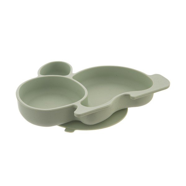 Szałwiowy silikonowy talerz dla dzieci 18x23 cm Bunny – Orion-image-3