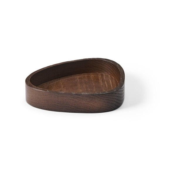 Brązowy drewniany pojemnik dekoracyjny 14x12,5x3 cm Curve S – LIND DNA