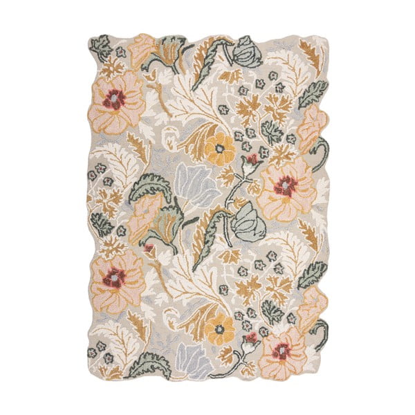 Jasnoróżowy wełniany dywan tkany ręcznie 200x290 cm Daphne Shaped Floral – Flair Rugs