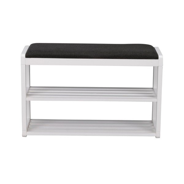 Biała ławka/regał na buty z drewna brzozowego Rowico Gorges-image-1