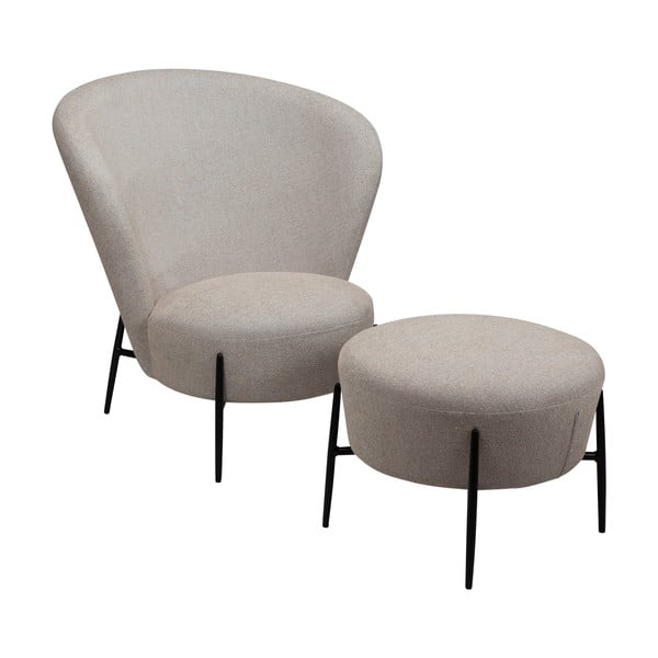 Beżowy fotel z materiału bouclé Orbit – DAN-FORM Denmark-image-3