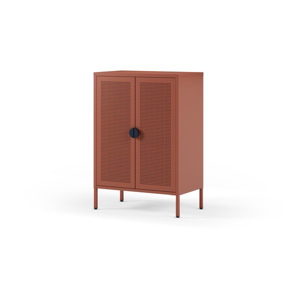 Metalowa szafka w kolorze terakoty 70x100x40 cm Sayla – Marckeric-image-2