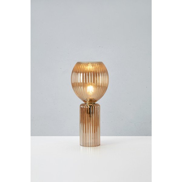 Lampa stołowa w bursztynowym kolorze ze szklanym kloszem (wysokość 40 cm) Toulipa – Markslöjd-image-3