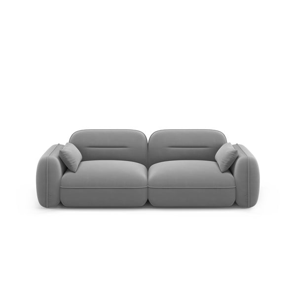 Jasnoszara aksamitna sofa 230 cm Audrey – Interieurs 86