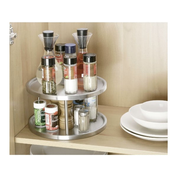 Etażerka obrotowa ze stali nierdzewnej Wenko Turn Duo, ø 26,5 cm-image-1