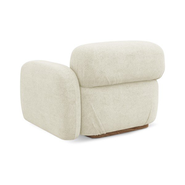 Kremowy moduł sofy z materiału bouclé (prawostronny) Ailani – Makamii-image-3