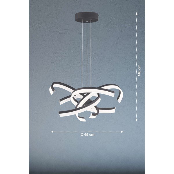 Czarna lampa wisząca LED ze ściemniaczem ø 65 cm Sund TW – Fischer & Honsel-image-2