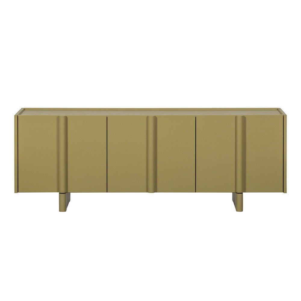 Zielona szafka pod TV z litego drewna sosnowego 152x53x46 cm Basu – WOOOD