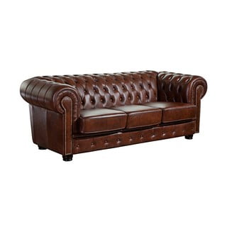 Brązowa skórzana sofa Max Winzer Norwin, 200 cm