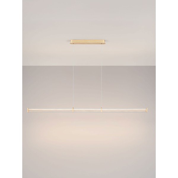 Metalowa lampa wisząca LED ze ściemniaczem w kolorze matowego złota z kloszem ze szkła akrylowego Pheme – Nova Luce-image-3
