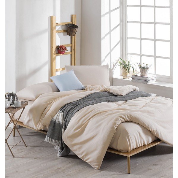 Beżowa pościel dwuosobowa 200x200 cm Paint − Mijolnir-image-1