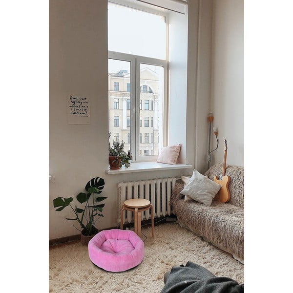 Różowe polarowe legowisko Bagel – Lydia&Co-image-1