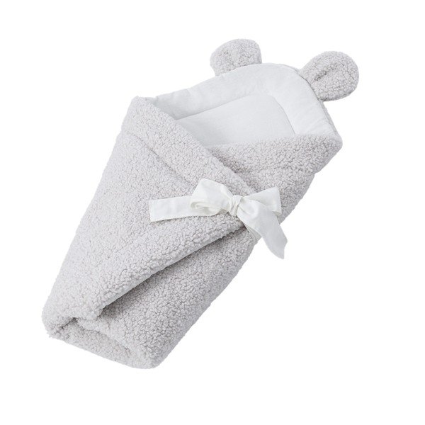 Rożek niemowlęcy z materiału sherpa w kolorze kości słoniowej 35x65 cm – Meowbaby-image-1