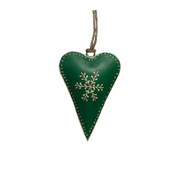 Zielona dekoracja świąteczna w kształcie serca Rex London Snowflake