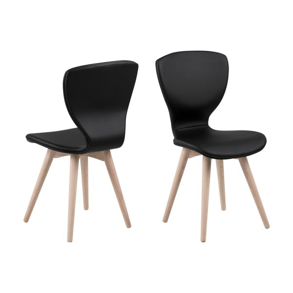 Czarne krzesło z konstrukcją z drewna dębowego Actona Gongli