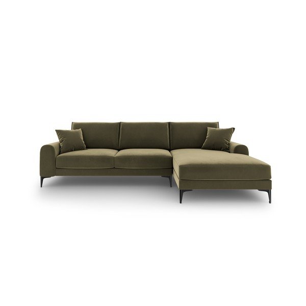 Zielony aksamitny narożnik Mazzini Sofas Madara, prawostronny-image-2