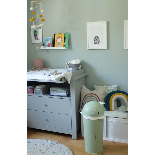 Zielony plastikowy kosz na pieluchy 25 l Whale – Kindsgut-image-1