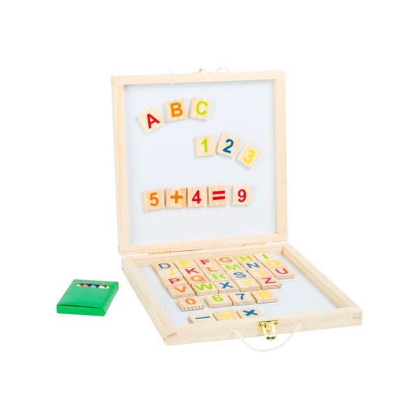 Drewniane pudełko z tablicą kredową i magnetyczną Legler Letters&Numbers-image-2