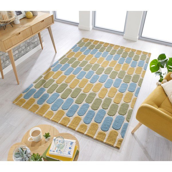 Żółto-zielony dywan wełniany Flair Rugs Fossil, 160x230 cm-image-4