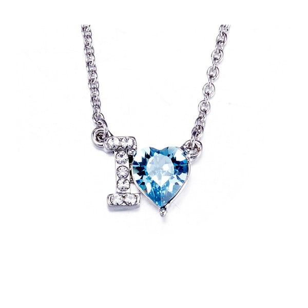 Naszyjnik z niebieskimi kryształami Swarovski Elements Crystals I Love You