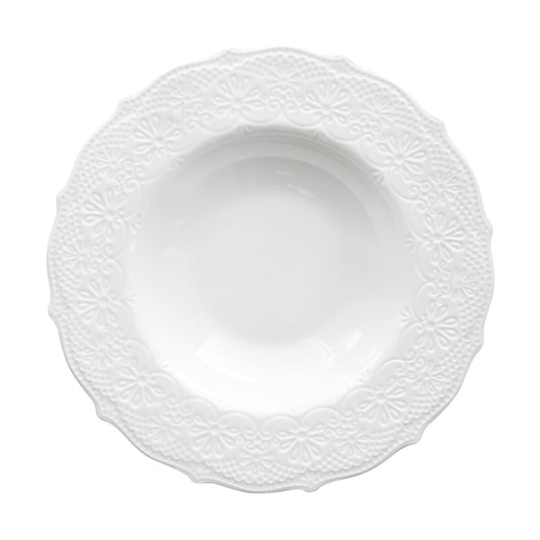 Biały głęboki talerz Krauff Aquarelle, 22 cm