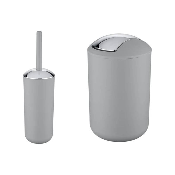 Szary plastikowy zestaw akcesoriów łazienkowych Brasil – Wenko