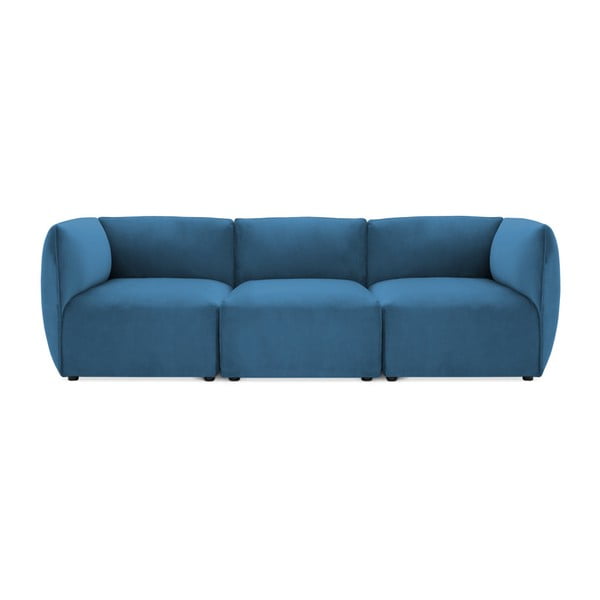 Niebieska 3-osobowa sofa modułowa Vivonita Velvet Cube
