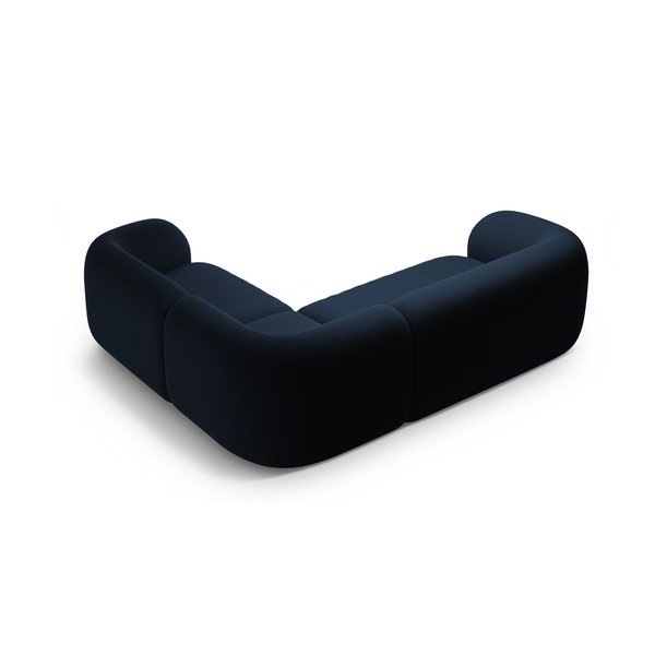 Niebieski aksamitny narożnik (prawostronny/w kształcie litery L) Kate – Micadoni -image-2