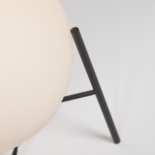 Biało-czarna lampa stołowa ze szklanym kloszem (wys. 22 cm) Seina – Kave Home-image-3