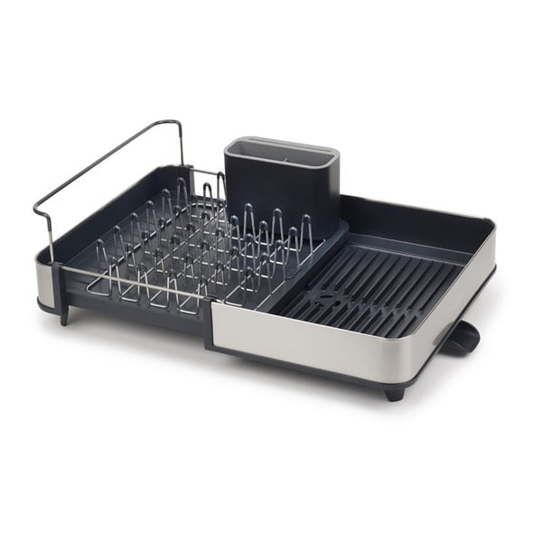 Ciemnoszary regulowany ociekacz ze stali nierdzewnej 36x32 cm Extend Steel – Joseph Joseph