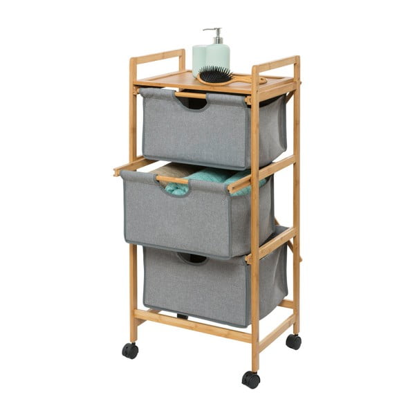 Szaro-brązowy bambusowy regał łazienkowy 44x96 cm Bahari – Wenko-image-3