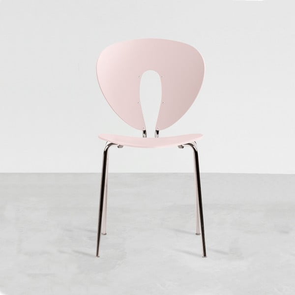 Krzesło Globus, różowe/błyszczące nogi