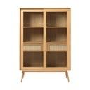 Witryna w dekorze dębu z drzwiami przesuwnymi w naturalnym kolorze 110x160 cm Barrali – Unique Furniture
