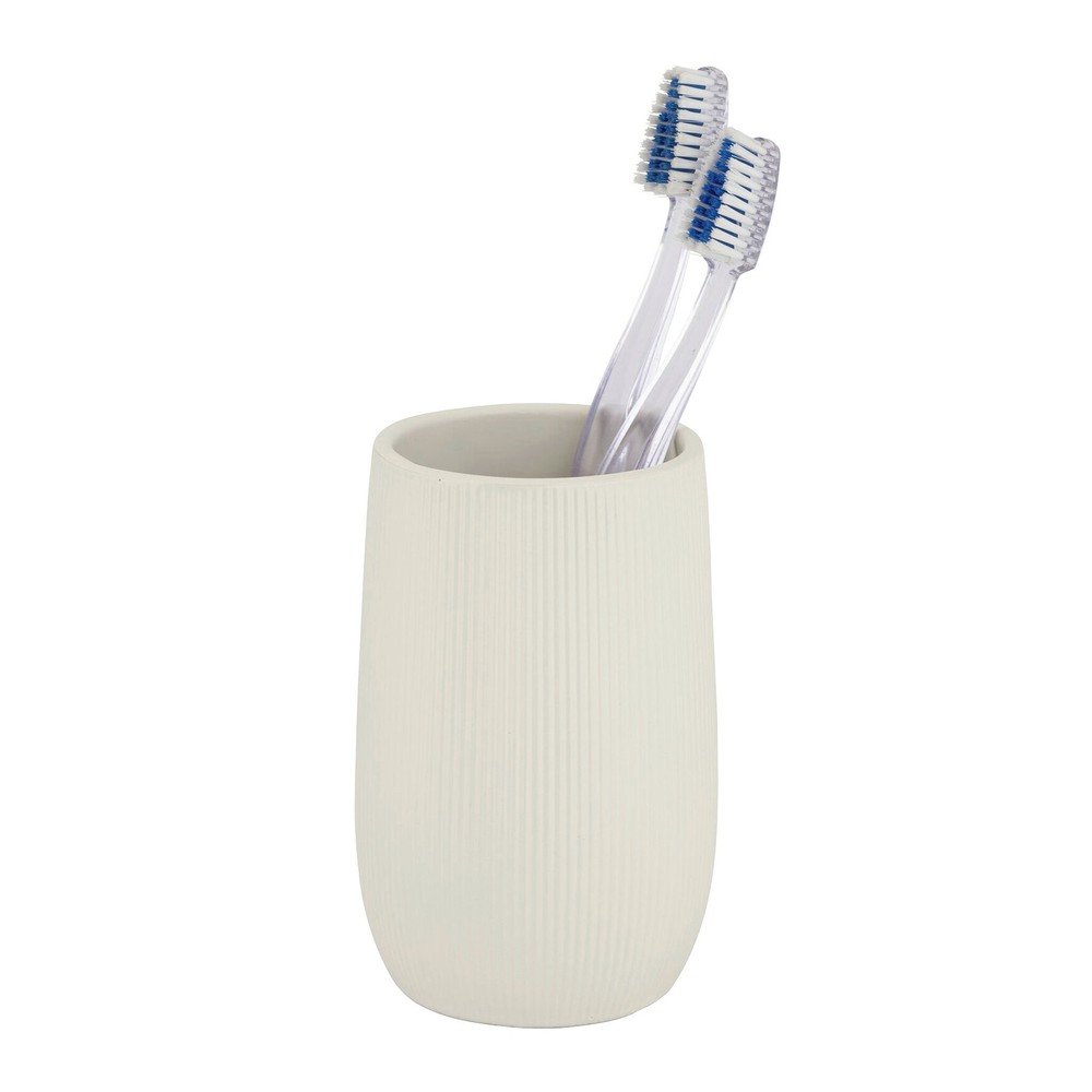 Kremowy kubek na szczoteczki do zębów ceramiczny Fablo – Wenko