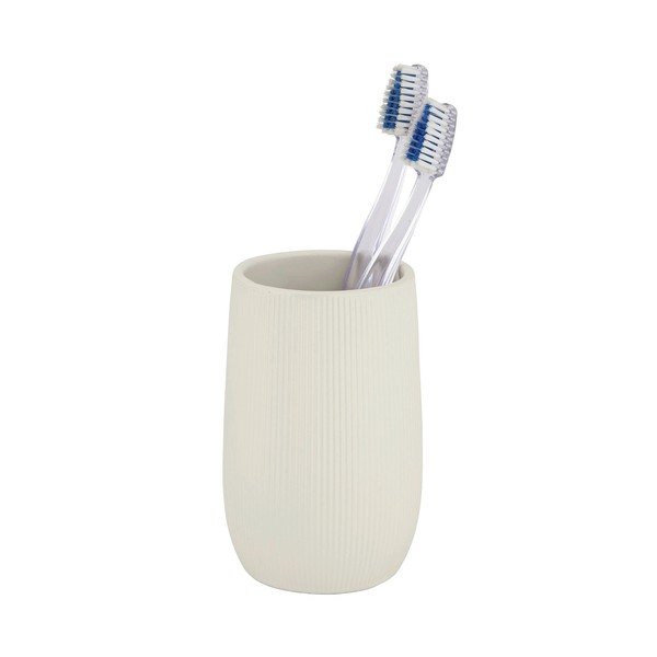 Kremowy kubek na szczoteczki do zębów ceramiczny Fablo – Wenko