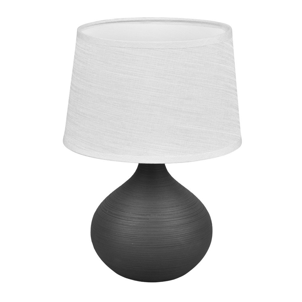 Ciemnobrązowa lampa stołowa z ceramiki i tkaniny Reality Martin, wys. 29 cm