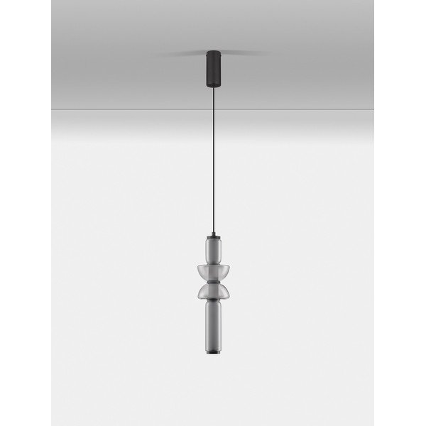 Szara szklana lampa wisząca LED ze ściemniaczem ø 12 cm Ulon – Nova Luce-image-4