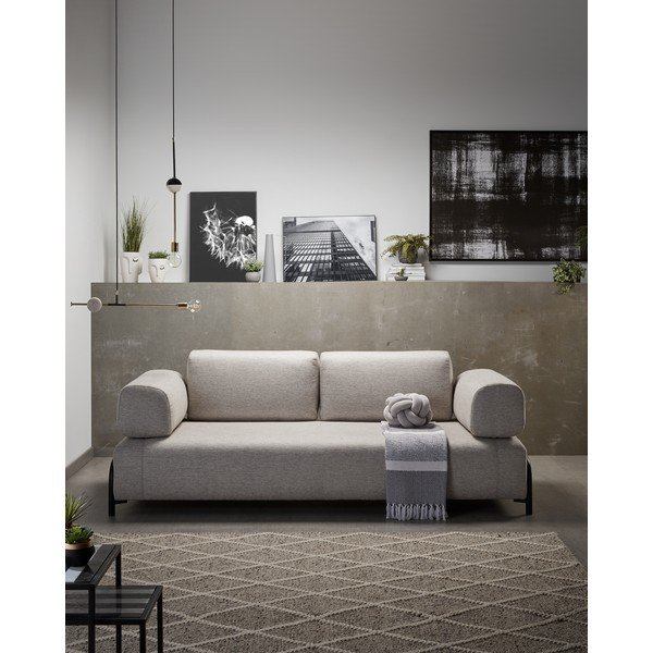 Szarobeżowa sofa z małym schowkiem Kave Home Compo-image-3