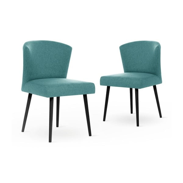 Zestaw 2 jasnoniebieskich krzeseł z czarnymi nogami My Pop Design Richter