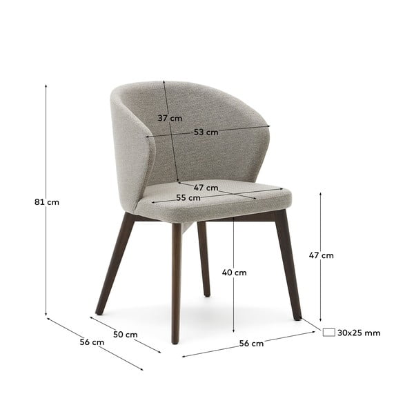 Beżowy tapicerowany fotel jadalniany Darice – Kave Home-image-4