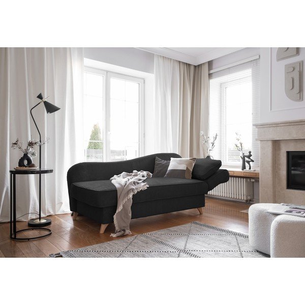 Antracytowy sztruksowy szezlong (prawostronny) Chic Charlotte – Miuform-image-2