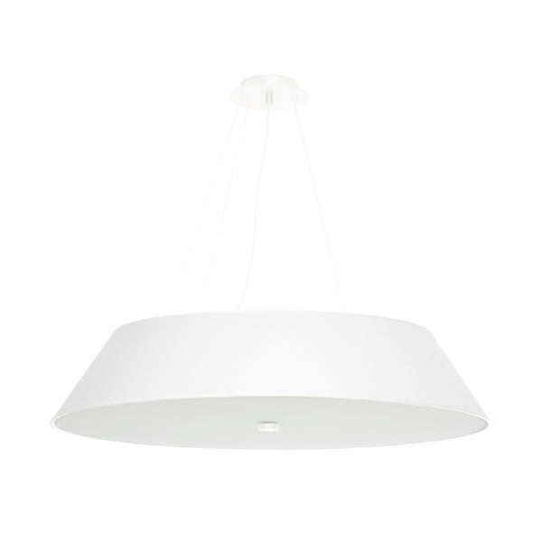 Biała lampa wisząca z tekstylnym kloszem ø 70 cm Hektor – Nice Lamps