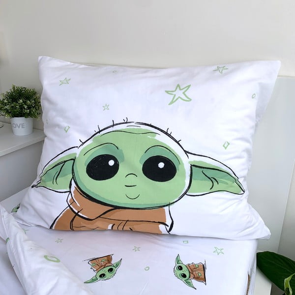 Bawełniana dziecięca pościel jednoosobowa 140x200 cm Star Wars Baby Yoda – Jerry Fabrics-image-4