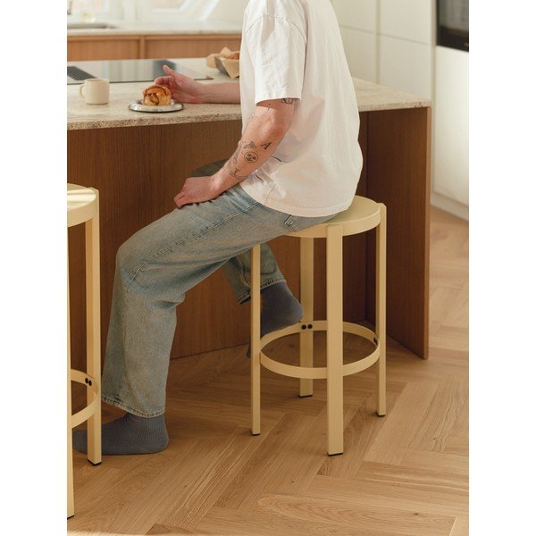 Żółty stalowy stołek Doon – noo.ma-image-1