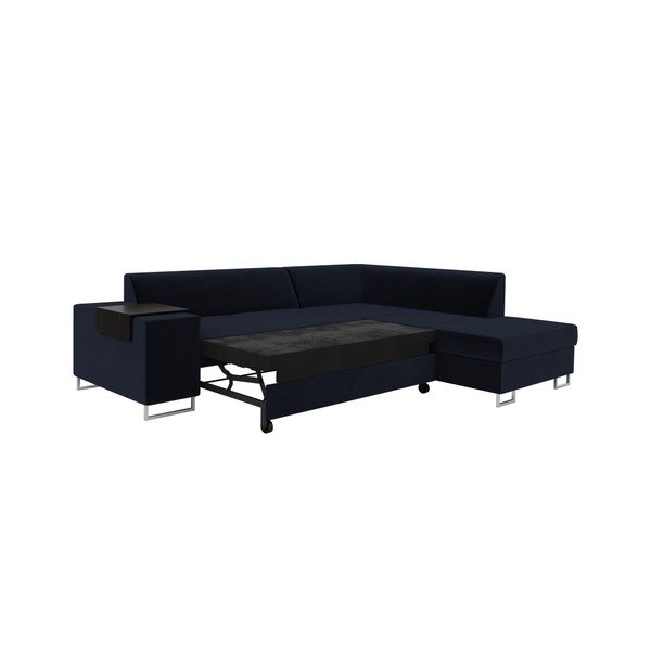 Ciemnoniebieska rozkładana sofa prawostronna Cosmopolitan Design San Antonio-image-2