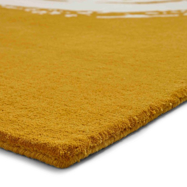 Żółty wełniany dywan Think Rugs Elements Circle, 120x170 cm-image-2